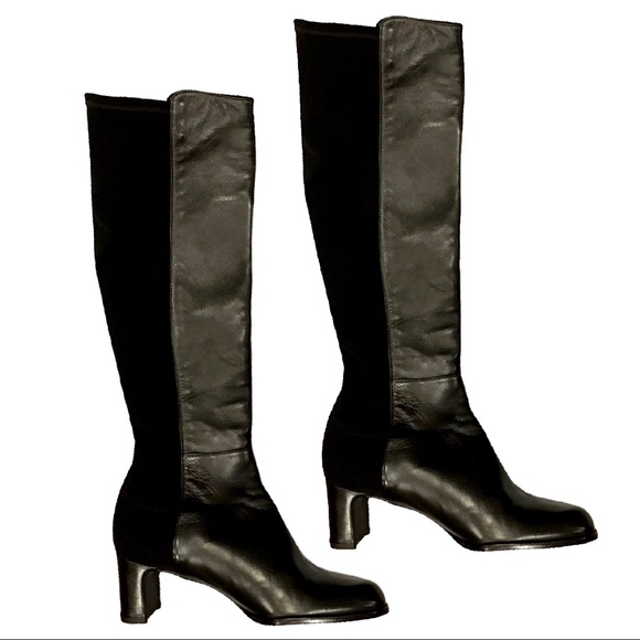 Stuart Weitzman 50/50 Napa Leather & Stretch Boot - Picture 4 of 16